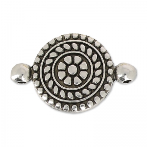 Round fancy spacer 2 rings 23 mm Antique Silver Plating x1