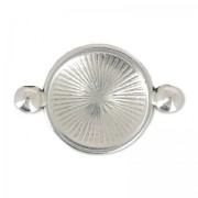 Round fancy spacer 2 rings 23 mm Antique Silver Plating x1