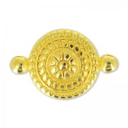 Round fancy spacer 2 rings 23 mm fine Gold plated x1|raw }}