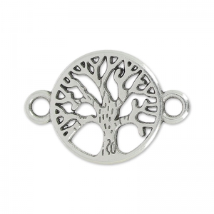 TRee of life spacer 2 rings 22 mm Antique Silver Plating x1
