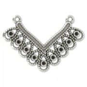 V spacer with 2 rings 41 mm Antique Silver Plating x1|raw }}