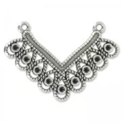 V spacer with 2 rings 41 mm Antique Silver Plating x1