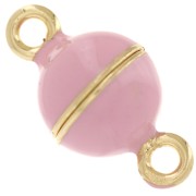 10 mm epoxy resin magnetic ball clasp - 925 Sterling Silver Fine gold plated - Light pink|raw }}