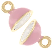 10 mm epoxy resin magnetic ball clasp - 925 Sterling Silver Fine gold plated - Light pink