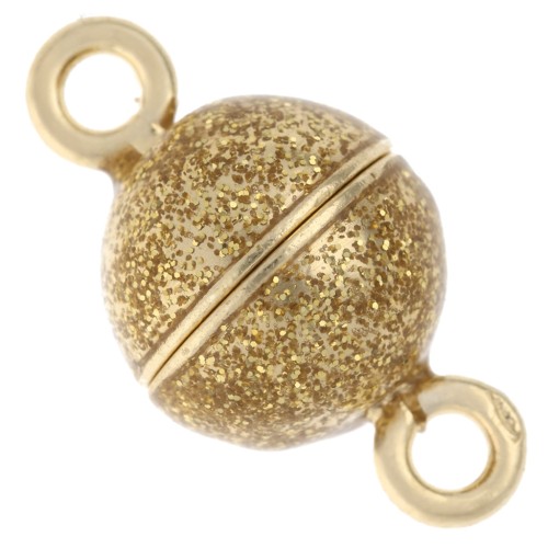 10 mm magnetized ball clasp with epoxy resin - 925 Sterling Silver Fine gold plated - Gold plated