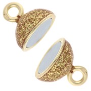 10 mm magnetized ball clasp with epoxy resin - 925 Sterling Silver Fine gold plated - Gold plated