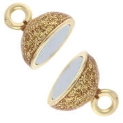 10 mm magnetized ball clasp with epoxy resin - 925 Sterling Silver Fine gold plated - Gold plated