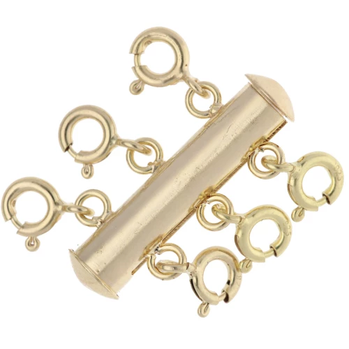 3-row sliding magnetic clasp 23mm with clasps - 925 Sterling Silver Fine gold plated