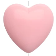 17x18mm opaque resin Heart bead - Pale pink x1