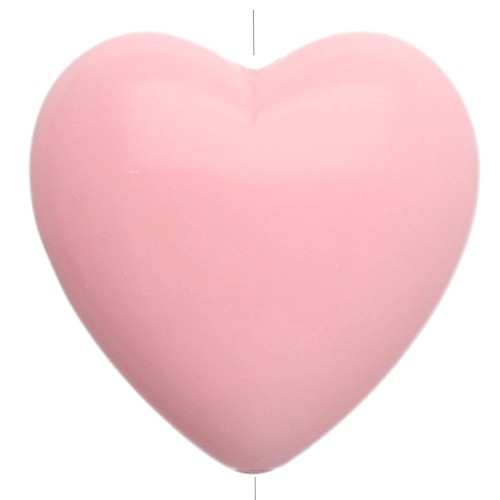 17x18mm opaque resin Heart bead - Pale pink x1