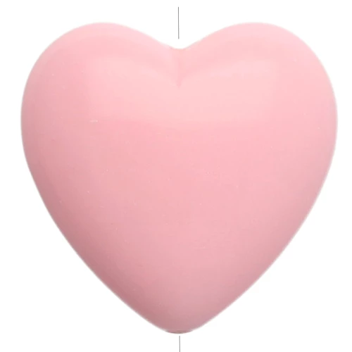 17x18mm opaque resin Heart bead - Pale pink x1