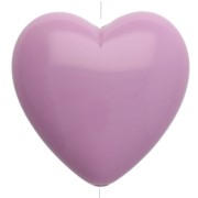 17x18mm opaque resin Heart bead - Light violet x1|raw }}