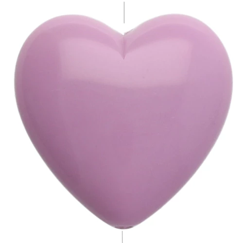 17x18mm opaque resin Heart bead - Light violet x1