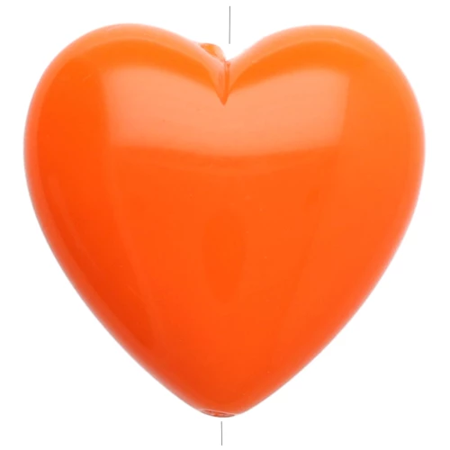 17x18mm opaque resin Heart bead - Orange x1