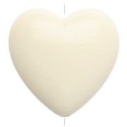 17x18mm opaque resin Heart bead - Ecru x1|raw }}
