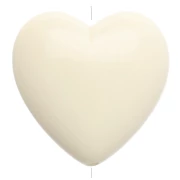 17x18mm opaque resin Heart bead - Ecru x1