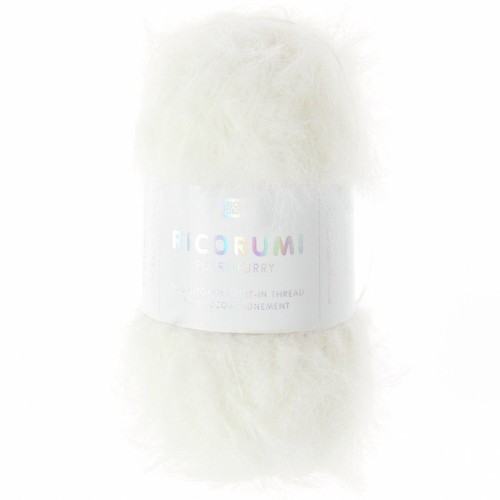 Faux fur yarn Ricorumi Furry Furry Rico Design Amigurumi- White 001 x25g