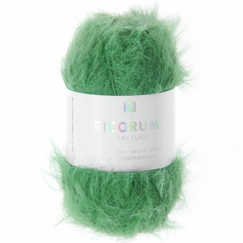 Faux fur yarn Ricorumi Furry Furry Rico Design Amigurumi Fir green 006 x25g