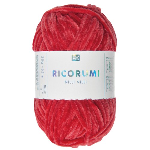 Ricorumi chenille wool Nilli Nilli by Rico Design Amigurumi - Red 009 x25g