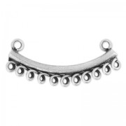 Spacer tube 11 rings 32 mm old silver tone x1|raw }}