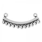 Spacer tube 11 rings 32 mm old silver tone x1