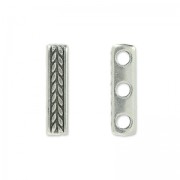 Spacer 3 rows 15x3.5 mm Antique Silver Plating x1
