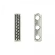 Spacer 3 rows 15x3.5 mm Antique Silver Plating x1