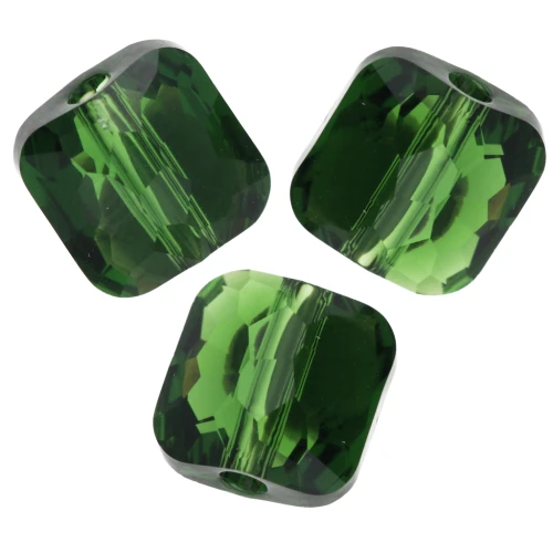 Square beads 6 mm - Fantasy Square PureCrystal 5035 - Fern Green x6