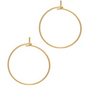 Créoles to decorate 25 mm - Wire 0.8 mm - Fine gold plated x2|raw }}