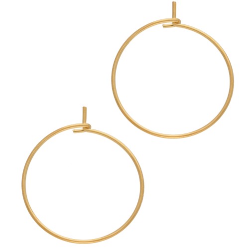 Créoles to decorate 25 mm - Wire 0.8 mm - Fine gold plated x2