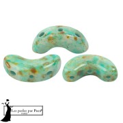 Arcos® glass beads by Puca® 5x10 mm - White Stony Emerald x10g