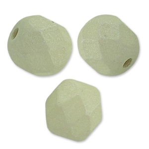 Fire Polished faceted round beads 6mm Opaque Beige Silk Mat x25