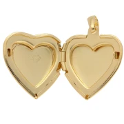 Heart photo holder pendant 23x19.5 mm - arabesque pattern - 3-micron gold-plated x1