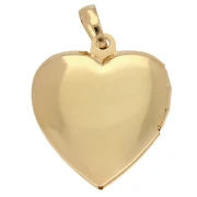 Heart photo holder pendant 23x19.5 mm - arabesque pattern - 3-micron gold-plated x1