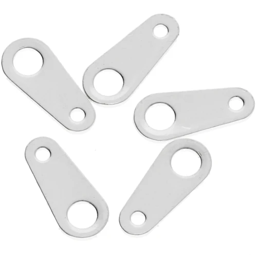 Oval clips 8x3.5 mm - Fine silver plated x10
