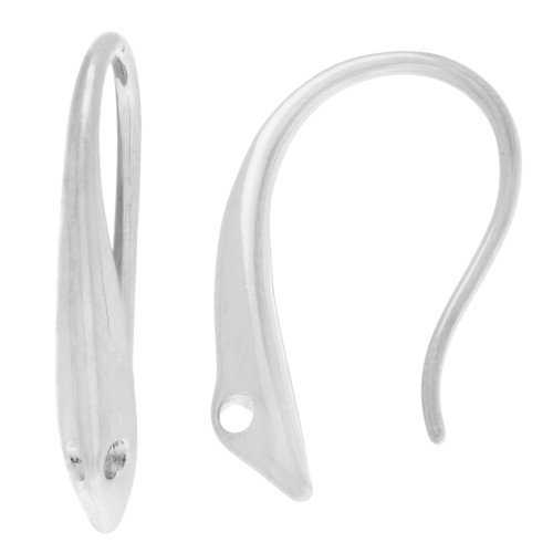 Ear hooks 16 mm - Fine silver plated x2