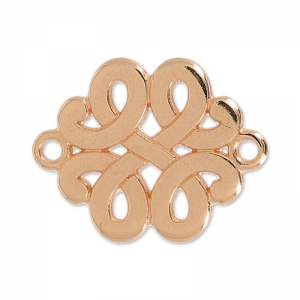 Celtic spacer 2 rings 17 mm gold tone rose x1