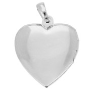 Heart photo holder pendant 23x19.5 mm - arabesque pattern - Fine silver plated x1