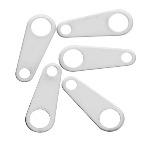 Oval fasteners 10x4 mm - Fine silver plated x10