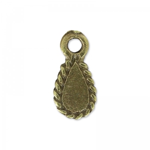 Drop pendants 11.5 mm bronze x4