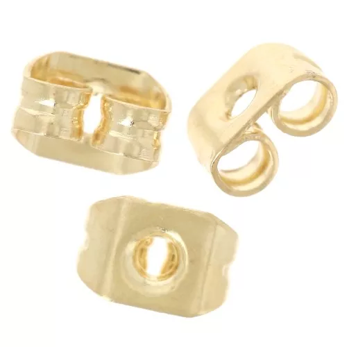 Earring backs - Ear studs 5x3.5 mm - Gold x10