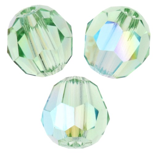 Round beads PureCrystal 5000 4 mm - Peridot Shimmer x20