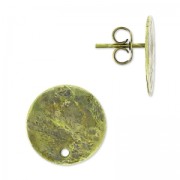 Stud earrings with a hole. 15 mm bronze x2|raw }}