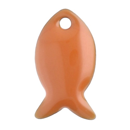 Metal and epoxy resin fish beads 14x8 mm - Mustard x6