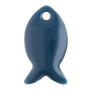 Metal and epoxy resin fish beads 14x8 mm - Petroleum x6