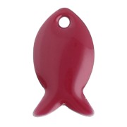 Metal and epoxy resin fish beads 14x8 mm - Dark red x6