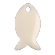 Cream - Metal and epoxy resin fish beads 14x8 mm - Cream x6 Metal and epoxy resin fish beads 14x8 mm - Cream x6