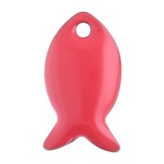 Metal and epoxy resin fish beads 14x8 mm - Red x6|raw }}