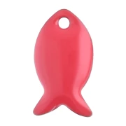 Sequins poissons en métal et résine époxy 14x8 mm - Rouge x6