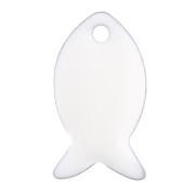 Metal and epoxy resin fish beads 14x8 mm - Ivory x6|raw }}